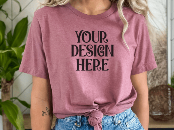 Bella Canvas 3001 Heather Mauve Mockup
