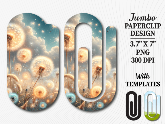 Dreamy Dandelion Sky Jumbo Paperclip: A Versatile Sublimation Design for Creative Projects