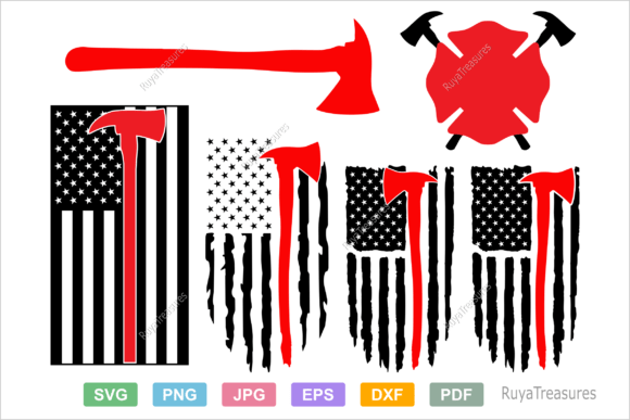 Firefighter Axe, Thin Red Line Flag SVG: A Versatile Design for Creative and Commemorative Projects