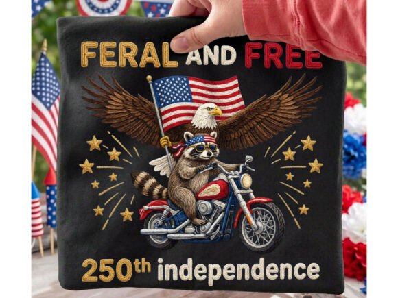 Funny Raccoon Biker 4th Tshirt Png: A Unique Blend of Humor and Patriotism for Creative Projects