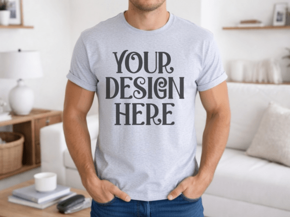 Gildan 64000 Sport Grey T-Shirt Mockup: Elevate Your Design Presentations