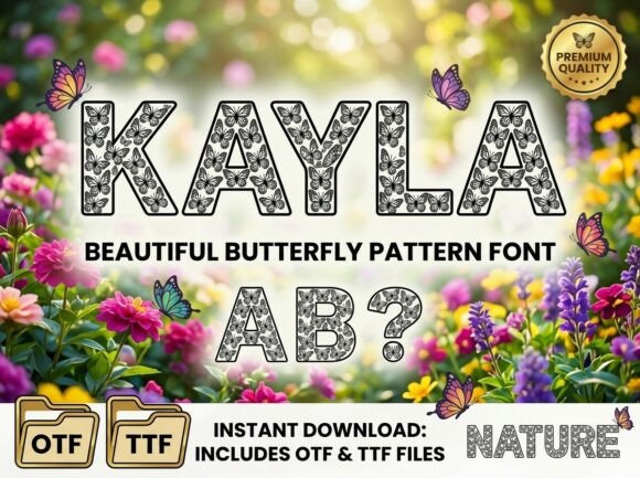 Kayla: A Whimsical Font That Transforms Typography into a Living Garden