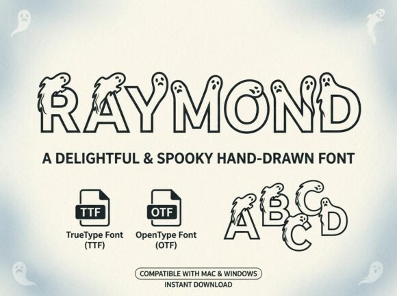 Raymond: A Ghostly Alphabet Font for Spooky Seasonal Designs